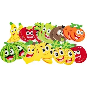 BREWIS foam PVC stickers AA177BRW — fruit smiley designs, assorted shapes and sizes