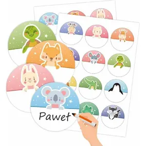 Sticker set LearnHow Naklejki do szafki/na szafki - Zwierzaki 24 pcs
