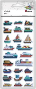 Titanum soft 3D stickers mix — pack of 24, nautical ships theme