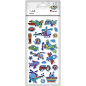Titanum soft 3D stickers vehicles mix, set of 21 pieces