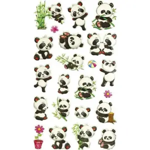 Titanum raised stickers Panda bears mix 22 pcs — decorative craft stickers for scrapbooking and DIY