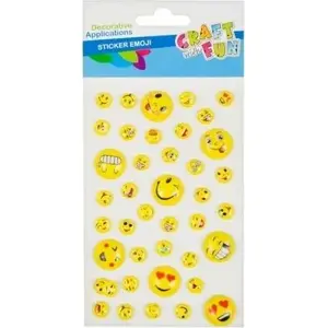 Craft with Fun Naklejki wypukłe buźki – 3D foam stickers with smiley faces, craft embellishments, pack (EAN 5902643631373)