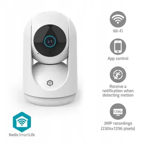 IP Camera Nedis SmartLife WIFICI23CWT — 3MP (1296p) indoor pan-tilt camera