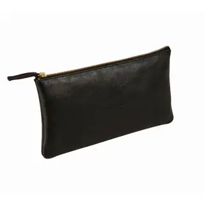 Leather Pencil Case Clairefontaine Flying Spirit flat black 22×11 cm