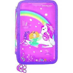 Pencil case Keyroad KR971818, filled 3-compartment, 52 pieces, 20.5×13.5×6 cm, mixed colors