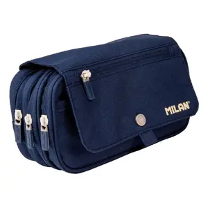 Mīksts zīmuļu futlāris TEKA Milan 08149SNCB — poliesters, zils, 240×100×130 mm