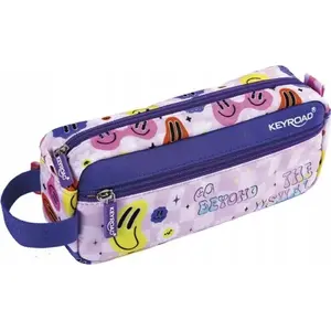 Pencil case Keyroad KR973137, compact pouch 21.5×9×5.5 cm, 'Smile' design
