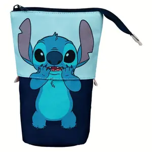Undercover Disney Stitch 2‑in‑1 zīmuļu futlāris un pildspalvu turētājs, poliesters, zils, 120×60×140 mm