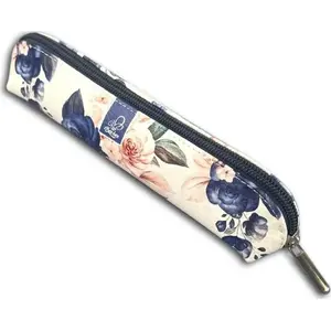 Pencil case Bee-bee Piórnik mini with blue roses – compact school stationery accessory