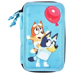 Zīmuļmaciņš Euromic Bluey ar 2 nodalījumiem, A6 piezīmjdienasgrāmatu un piederumiem, 300D RPET neilons, 19.5×12.5×5 cm