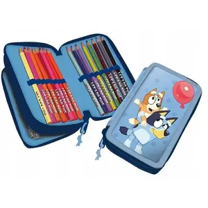 School Pencil Case Maaleo Bluey & Bingo Foldable Organizer Pencil Pouch Blue