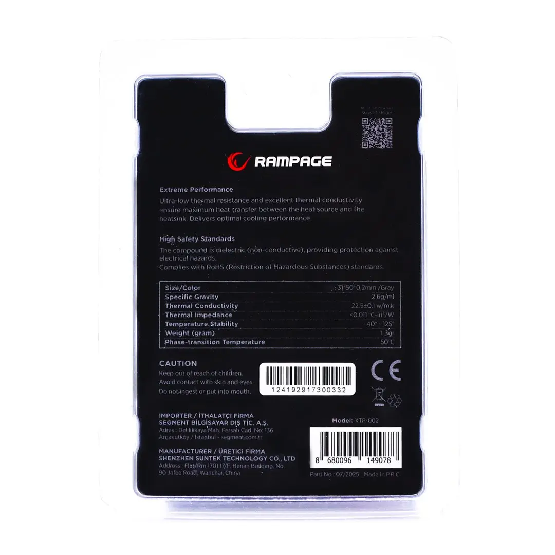 Thermal pad RAMPAGE XTP-002 31×50×0.2 mm Photo 3