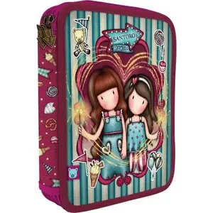 Double Pencil Case with Accessories Santoro Gorjuss Fairground — two-compartment school pencil case