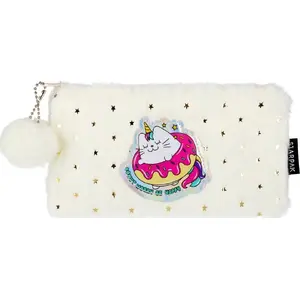 Pencil case STARPAK PIORNIK SASZ STK CRISTAL CATCORN PB 24/48 — soft zip pouch for pens and small school supplies