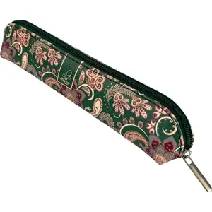 Piórnik Bee-bee mini Paisley Kwiaty green — pencil case, compact school pouch