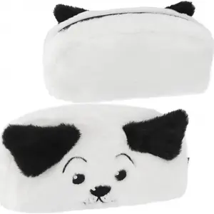 Pencil case STARPAK PIORNIK SASZ PLUSZ 1ZAM DOG B&W STK 6/72 — soft single-zip school pencil pouch