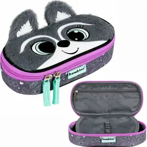 Пенал Derform Bambino PC-01 Racoon — мягкий несущийся пенал с застёжкой-молнией и внутренней клапаном