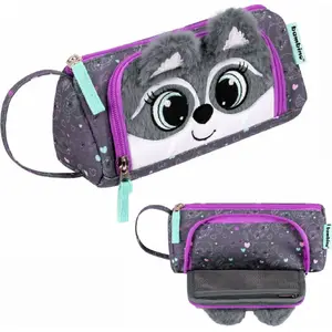 Piórnik Derform triangular pencil case Bambino Racoon - single-compartment school pouch