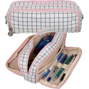Pencil Case Maaleo Maaleo24514 - triple foldable pencil case with check pattern