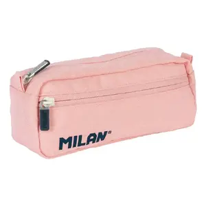 Mīksts zīmuli maciņš Milan 081148SNCP — poliesters, rozā, 210×61×85 mm