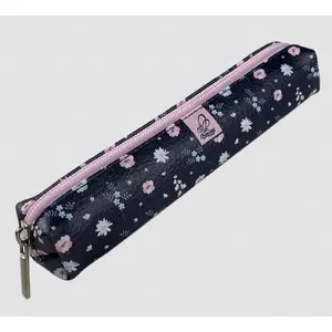 Piórnik Bee-bee mini rectangular pencil case with daisy pattern on navy