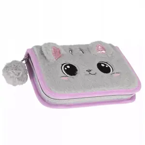 Pencil Case STARPAK PIORNIK 1ZAM 2KLAP STK-35 Kitty Plush PB12/48 – zip, two flaps, plush design