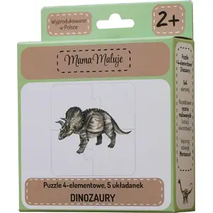 Puzzle set Mama Maluje 4-piece — Dinozaurs — educational 4 elements, brand Mama Maluje