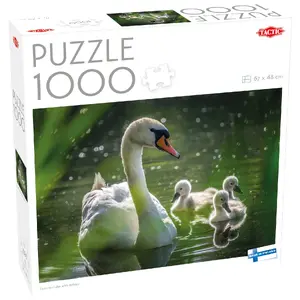 Puzzle Tactical Swan on Lake with Babies 1000 pieces, 250 × 250 mm