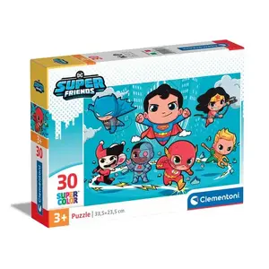 Puzle Clementoni Supercolor DC Comics Superfriends 30 gab., platums 335 mm, 3–5 gadi