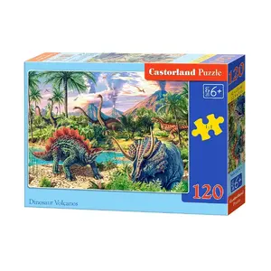 Jigsaw Puzzle Castorland Dinosaur Volcanos — 120 pieces, cartoons, width 320 mm, age 6+