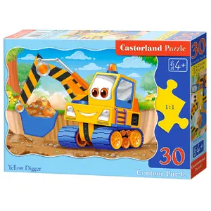 Puzzle Castorland Yellow Digger 30 pieces, contour cut, width 320 mm, age 4+