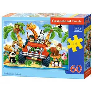 Jigsaw puzzle Castorland Softies on Safari — 60 pcs set, 6 puzzles, 320×230 mm, age 5+