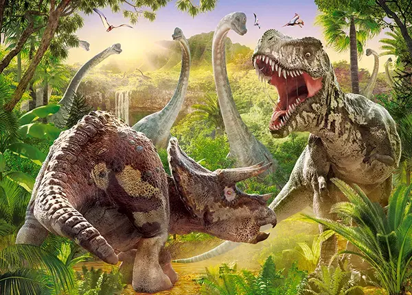 Castorland Dinosaur Battle jigsaw puzzle 180 pcs Photo 2