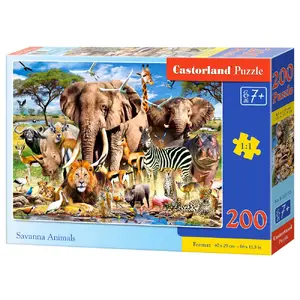 Jigsaw puzzle Castorland Savanna animals — 200 pieces, finished size 470×330 mm, age 7+