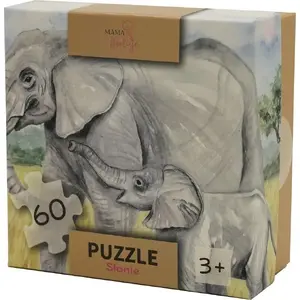 Jigsaw Puzzle 60 pcs Mama Maluje Puzzle 60el Słonie — children's educational cardboard puzzle