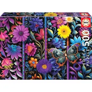 Пазл 500 деталей Educa Puzzle 500 Kwiaty i motyl G3 — 500 элементов