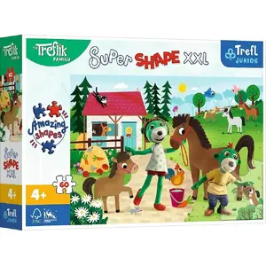 Jigsaw Puzzle TREFL Super Shape XXL Trefliki w stadninie koni 60 pieces