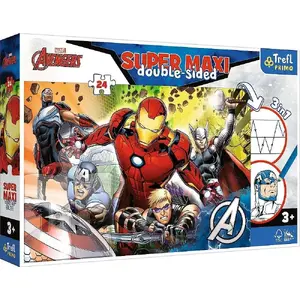 Пазл TREFL Super Maxi 24 детали двусторонний Avengers 3 в 1