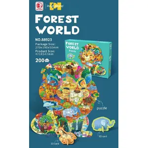 Puzļu komplekts Levenya Zestaw Puzzli 200 gab. Safari, izglītojošs bērnu puzlis