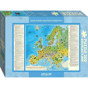 Puzlis Artglob Puzzle 200 - Europa Młodego Odkrywcy — 200 detaļas, izglītojošs Eiropas karte