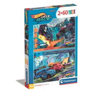 Jigsaw Puzzles Clementoni 2x60 pcs Hot Wheels – children's puzzle set, 2 puzzles of 60 pieces, age 4+