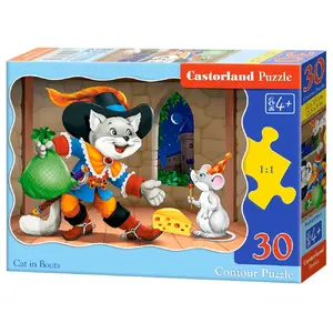 Jigsaw puzzle Castorland Cat in Boots — 30 pieces, 320×230 mm, cartoons, age 4+