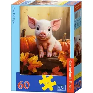 Jigsaw Puzzle Castorland 60 pieces — Cute Fall Piglet, brand Castorland