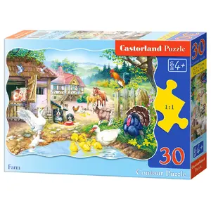 Puzzle Castorland Contour Farm 30 pcs — 320×230 mm, for ages 4+