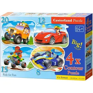 Набор пазлов Castorland 4w1 Pojazdy — 4 в 1, транспортные сцены
