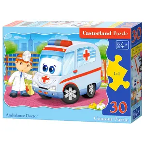 Jigsaw puzzle Castorland Ambulance Doctor 30 pieces, cartoons, 320×230 mm, age 4+