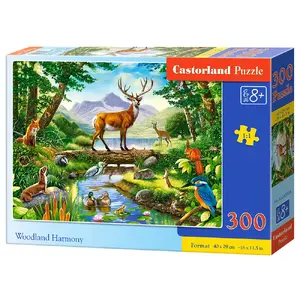 Jigsaw puzzle Castorland Woodland Harmony 300 pcs — 300-piece animal puzzle, 400×290 mm, age 8+