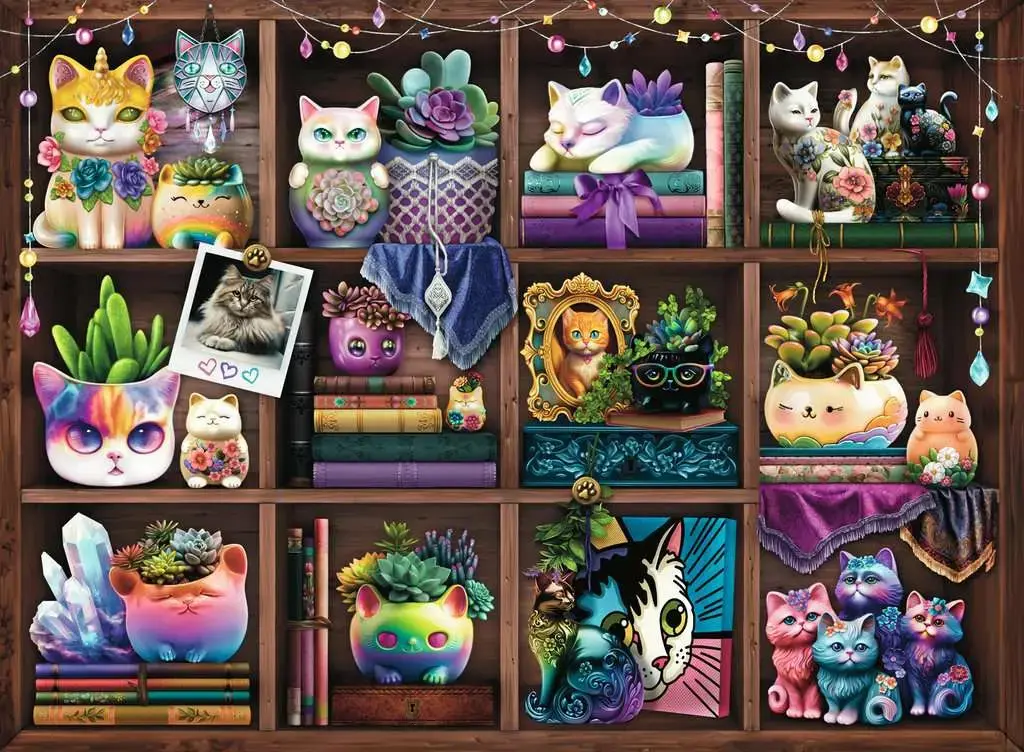Ravensburger Cubby Cats and Succulents 500 daļu puzle Photo 2