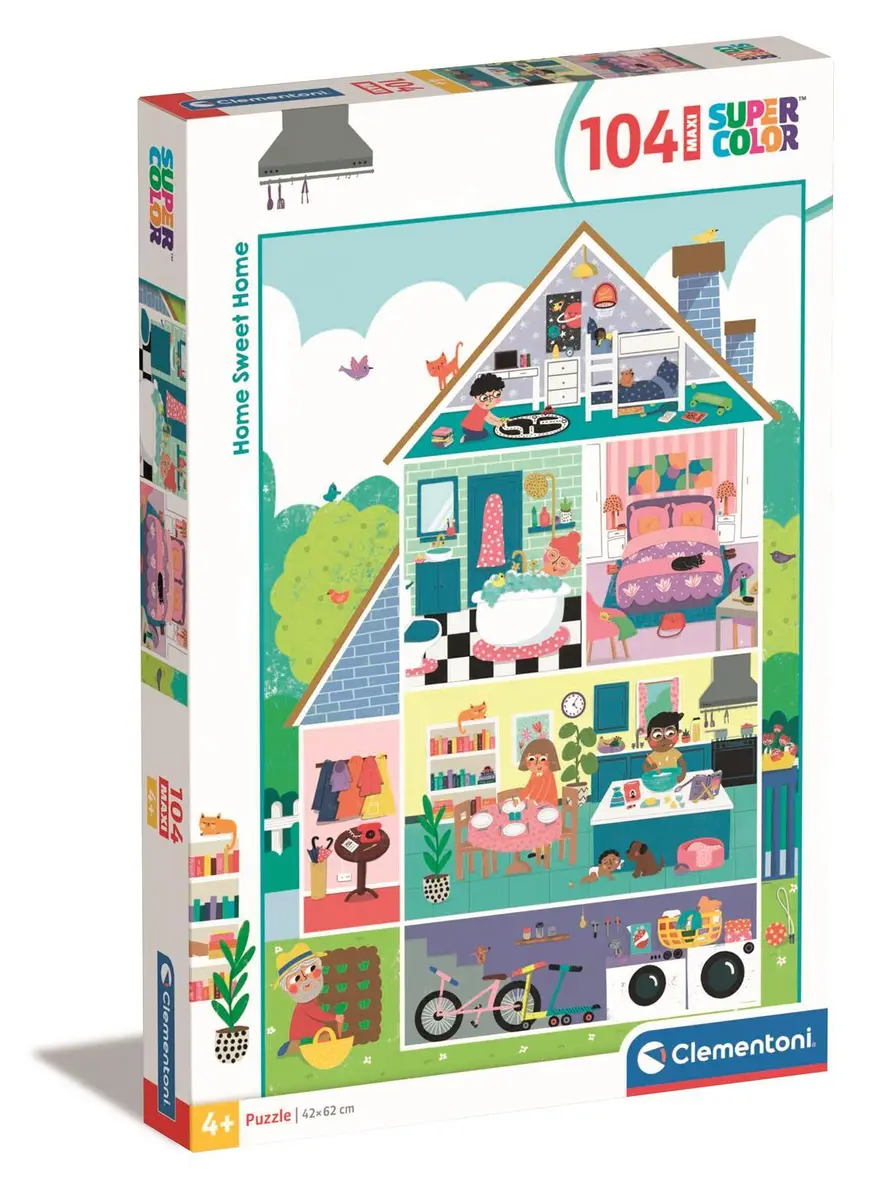 Clementoni SuperKolor HomeSweetHome 104 Maxi puzle