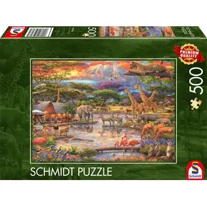 Puzle Schmidt Spiele Paradise under Mount Kilimanjaro 500 gab., platums 481 mm